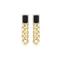 Shangjie oem joyas aretes vintage negros agadas onyx joyas de oro de lujo juegos de joyería de cobre chapado en forma de joyería de moda gruesa